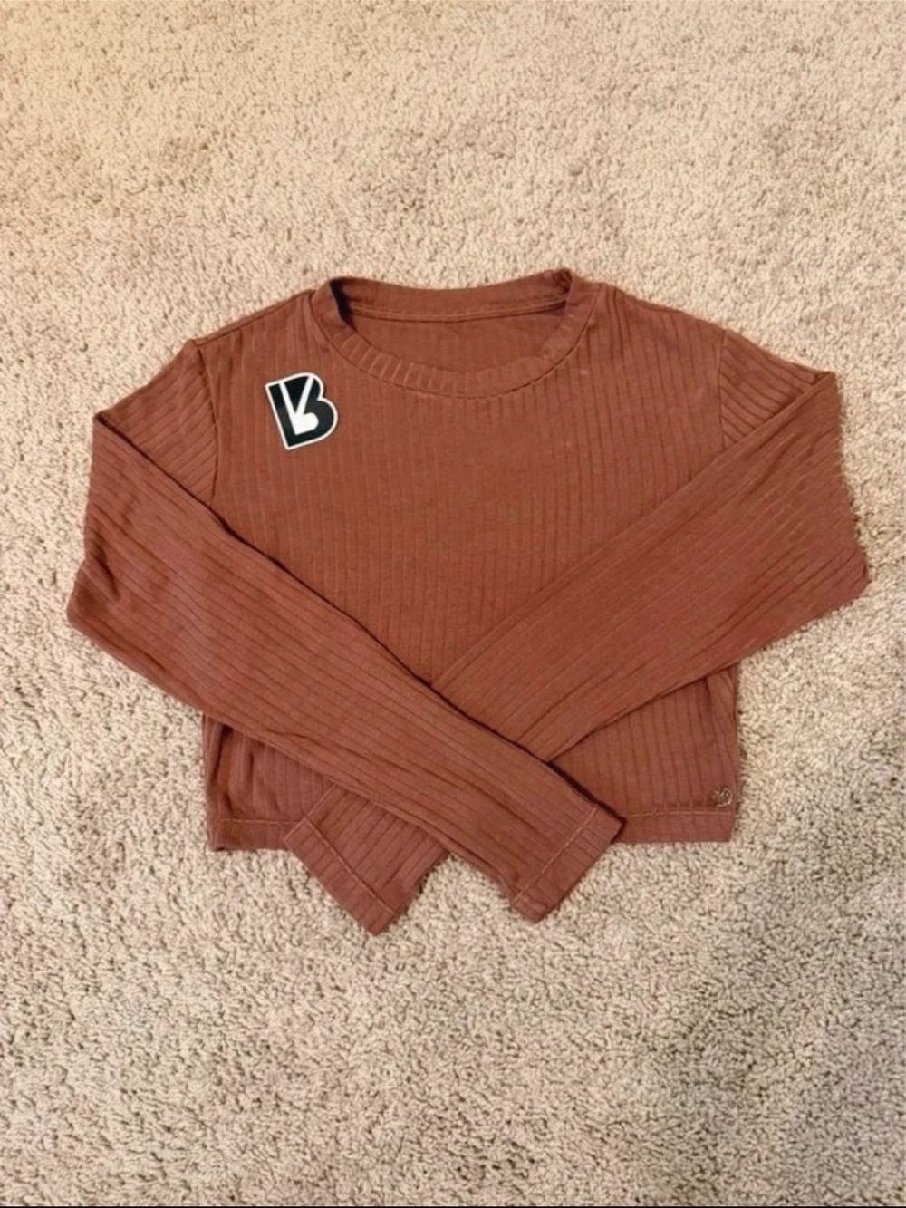BuffBunny Ribbed Long-Sleeve Crop Top, Medium!